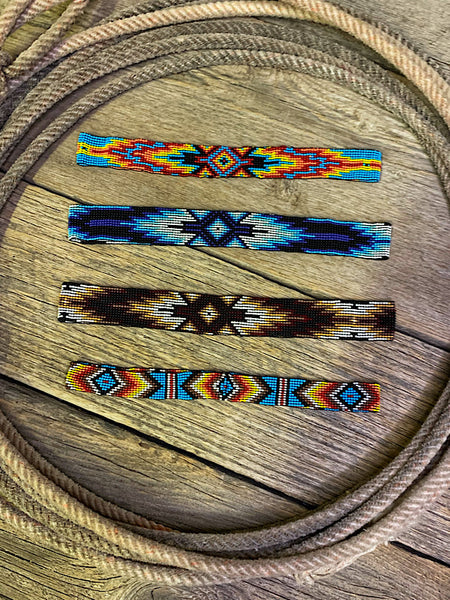 Navajo Style Beaded Hatband, Buffalo Wide Hat Band, Hat Accessories