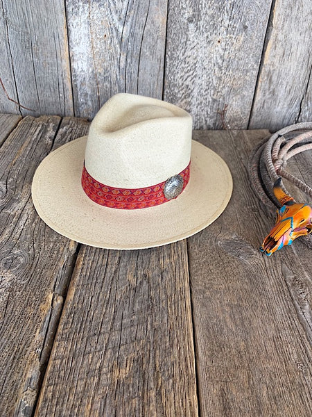 Batterson Straw Flat Brim Hat