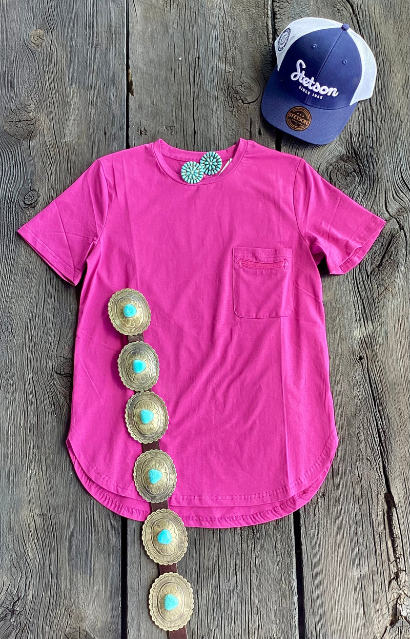 Magenta Pocket Tee