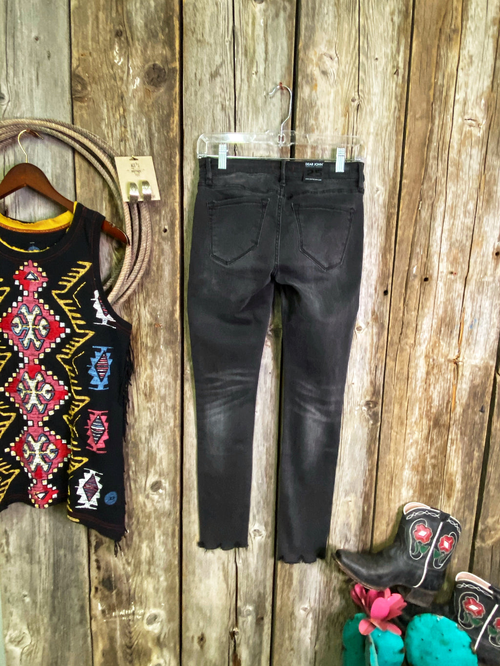 The Rowdy: Studded Ankle Skinny Jeans