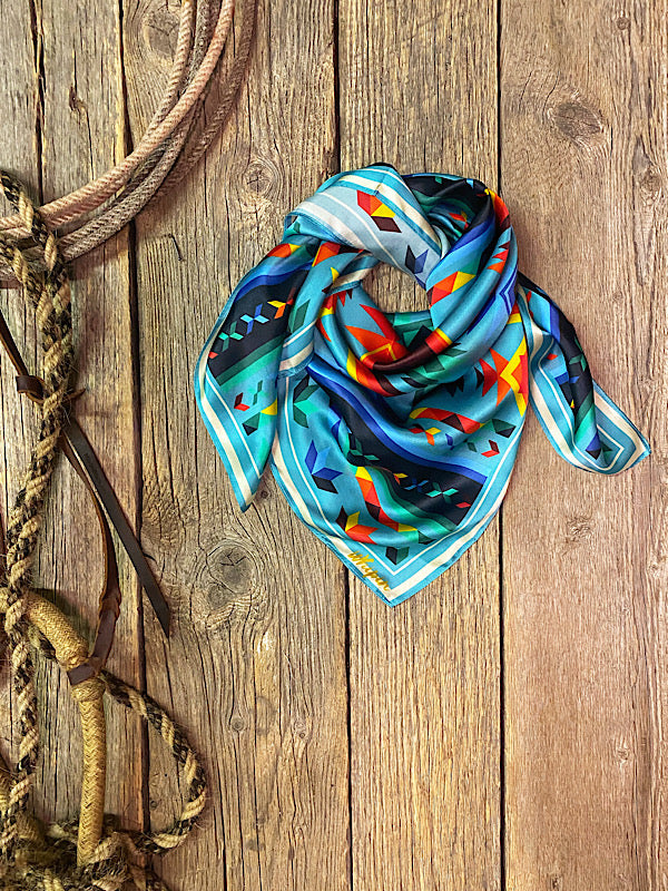Rita ” Western Teardrop Scarf Slide ( Turquoise/ White ) ( WILD RAG NOT  INCLUDED ) – Ale Accessories