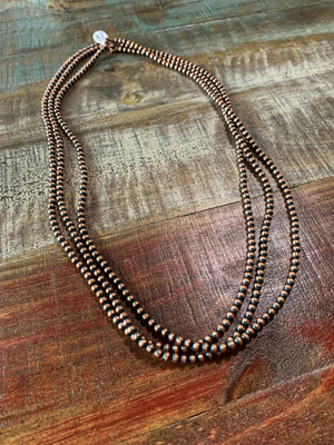 Copper Pearl Necklaces (5mm, 28")