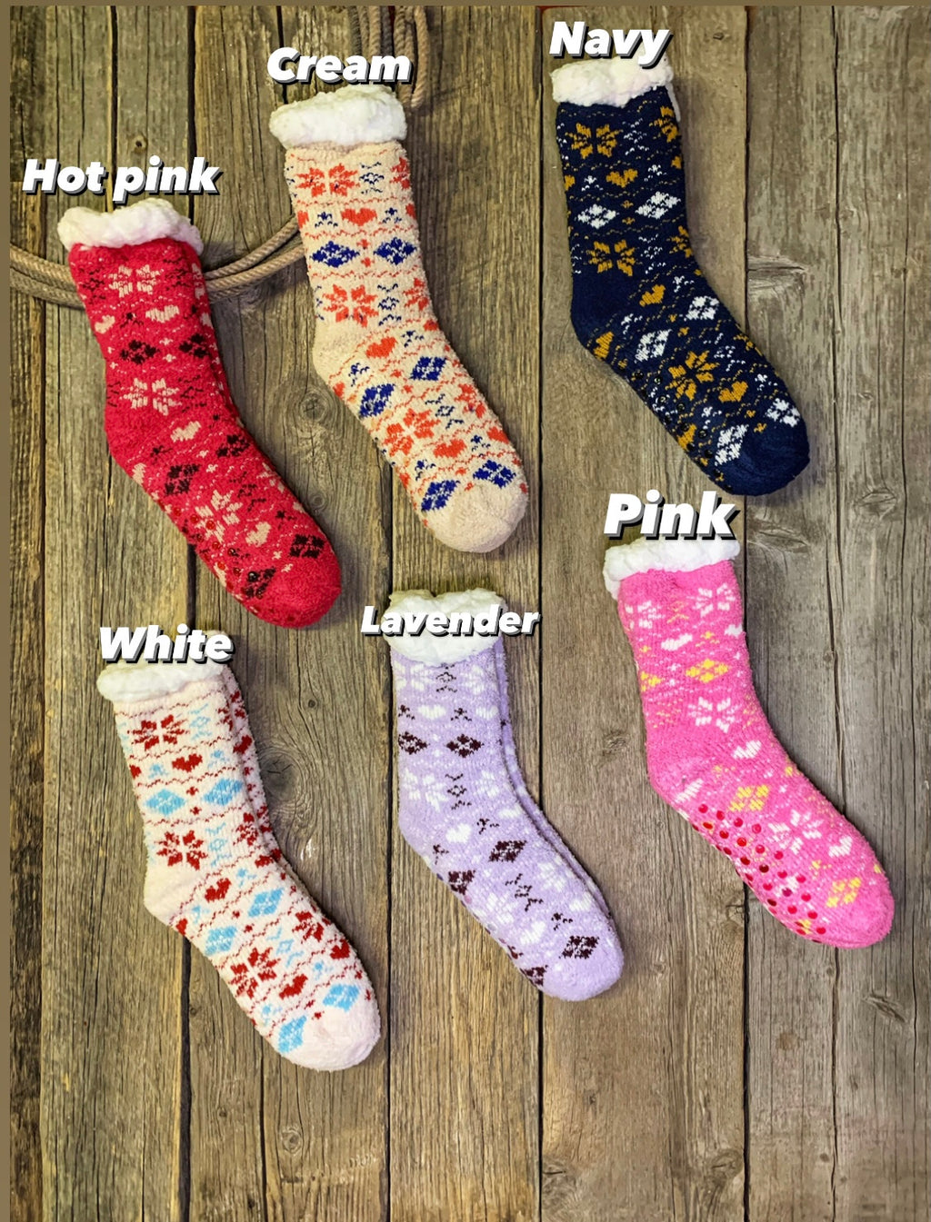 Fuzzy Socks: Snowflake