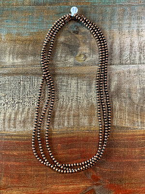 Copper Pearl Necklaces (5mm, 25")