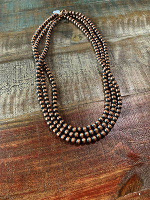 Copper Pearl Necklaces (6mm, 22")