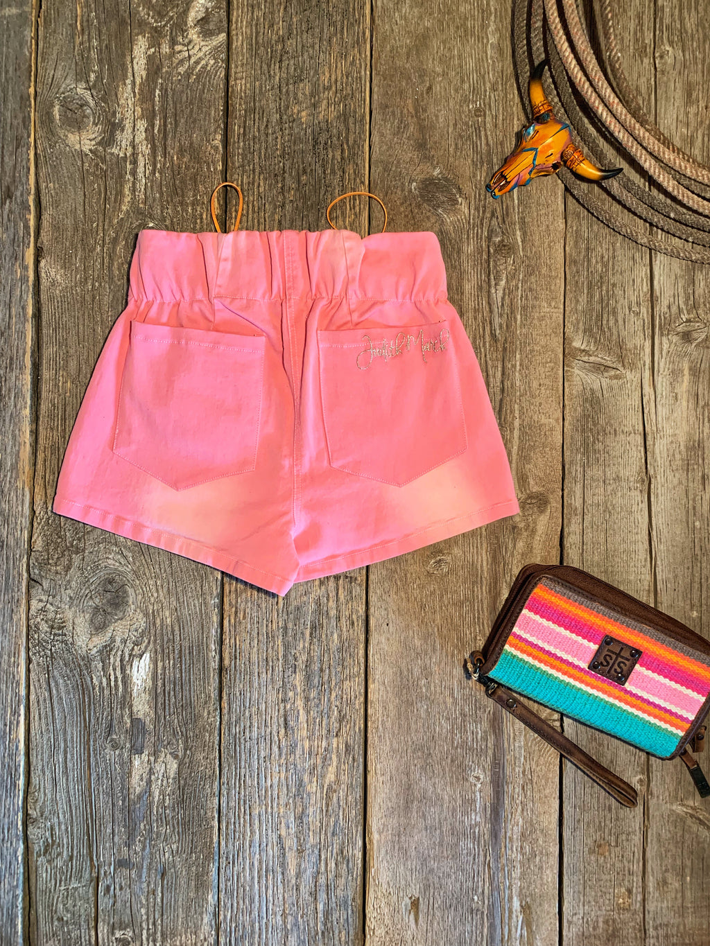 Whiskey River: Pink Denim Shorts